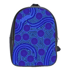 Authentic Aboriginal Art - Rivers Around Us School Bag (xl) by hogartharts