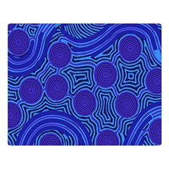 Authentic Aboriginal Art - Rivers Around Us Two Sides Premium Plush Fleece Blanket (large) by hogartharts