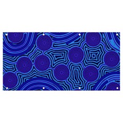 Authentic Aboriginal Art - Rivers Around Us Banner And Sign 8  X 4  by hogartharts