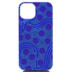 Authentic Aboriginal Art - Rivers Around Us Iphone 14 Black Uv Print Case by hogartharts