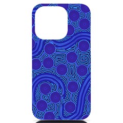 Authentic Aboriginal Art - Rivers Around Us Iphone 14 Pro Black Uv Print Case by hogartharts