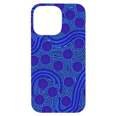 Authentic Aboriginal Art - Rivers Around Us Iphone 14 Pro Max Black Uv Print Case by hogartharts