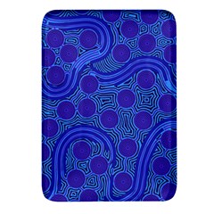 Authentic Aboriginal Art - Rivers Around Us Rectangular Glass Fridge Magnet (4 Pack) by hogartharts