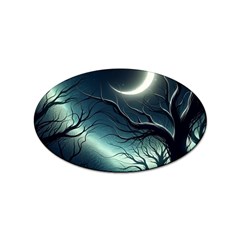 Moon Moonlit Forest Fantasy Midnight Sticker Oval (100 Pack) by Cemarart