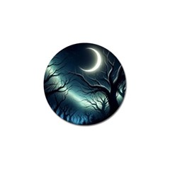 Moon Moonlit Forest Fantasy Midnight Golf Ball Marker (4 Pack) by Cemarart