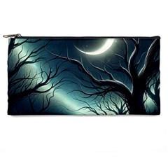 Moon Moonlit Forest Fantasy Midnight Pencil Case by Cemarart