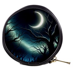 Moon Moonlit Forest Fantasy Midnight Mini Makeup Bag by Cemarart