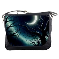 Moon Moonlit Forest Fantasy Midnight Messenger Bag by Cemarart