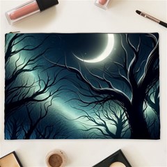 Moon Moonlit Forest Fantasy Midnight Cosmetic Bag (xxl) by Cemarart