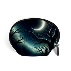 Moon Moonlit Forest Fantasy Midnight Accessory Pouch (small) by Cemarart