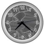 Authentic Aboriginal Art - Farm Lands 4 Wall Clock (Silver) Front