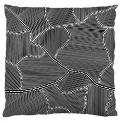 Authentic Aboriginal Art - Farm Lands 4 Large Cushion Case (one Side) by hogartharts