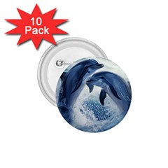 Dolphins Sea Ocean Water 1 75  Buttons (10 Pack) by Cemarart