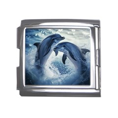 Dolphins Sea Ocean Water Mega Link Italian Charm (18mm) by Cemarart