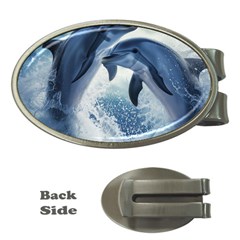 Dolphins Sea Ocean Water Money Clips (oval)  by Cemarart