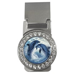 Dolphins Sea Ocean Water Money Clips (cz)  by Cemarart