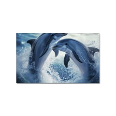 Dolphins Sea Ocean Water Sticker (rectangular) by Cemarart