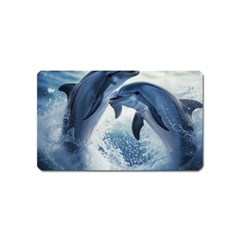 Dolphins Sea Ocean Water Magnet (name Card) by Cemarart