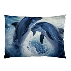 Dolphins Sea Ocean Water Pillow Case by Cemarart