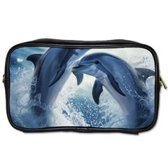 Dolphins Sea Ocean Water Toiletries Bag (one Side) by Cemarart