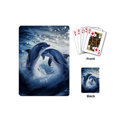 Dolphins Sea Ocean Water Playing Cards Single Design (mini) by Cemarart