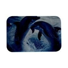 Dolphins Sea Ocean Water Open Lid Metal Box (silver)   by Cemarart