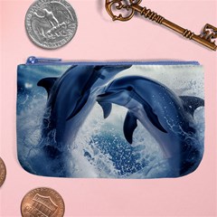 Dolphins Sea Ocean Water Large Coin Purse by Cemarart