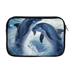 Dolphins Sea Ocean Water Apple Macbook Pro 17  Zipper Case by Cemarart