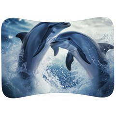 Dolphins Sea Ocean Water Velour Seat Head Rest Cushion by Cemarart