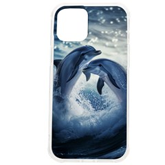 Dolphins Sea Ocean Water Iphone 12 Pro Max Tpu Uv Print Case by Cemarart