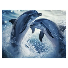 Dolphins Sea Ocean Water Premium Plush Fleece Blanket (extra Small) by Cemarart