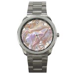 Silk Waves Abstract Sport Metal Watch Front