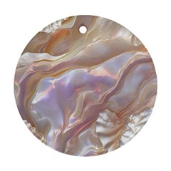 Silk Waves Abstract Round Ornament (two Sides) by Cemarart