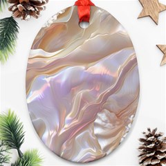 Silk Waves Abstract Oval Ornament (two Sides) by Cemarart