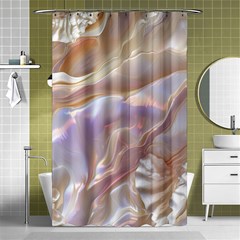 Silk Waves Abstract Shower Curtain 48  X 72  (small)  by Cemarart