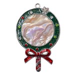 Silk Waves Abstract Metal X Mas Lollipop with Crystal Ornament Front