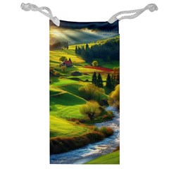 Countryside Landscape Nature Jewelry Bag by Cemarart