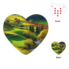 Countryside Landscape Nature Playing Cards Single Design (heart) by Cemarart