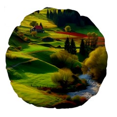 Countryside Landscape Nature Large 18  Premium Round Cushions by Cemarart