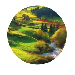 Countryside Landscape Nature Mini Round Pill Box by Cemarart