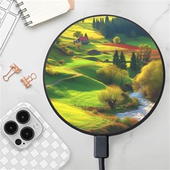 Countryside Landscape Nature Wireless Fast Charger(black) by Cemarart