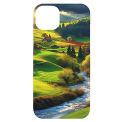 Countryside Landscape Nature Iphone 14 Plus Black Uv Print Case by Cemarart