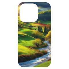 Countryside Landscape Nature Iphone 14 Pro Black Uv Print Case by Cemarart