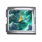 Seascape Boat Sailing Mega Link Italian Charm (18mm) Front