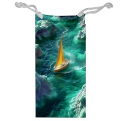 Seascape Boat Sailing Jewelry Bag by Cemarart