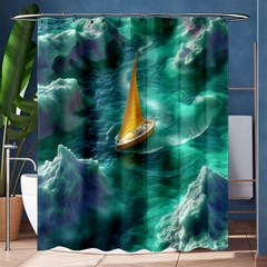 Seascape Boat Sailing Shower Curtain 60  X 72  (medium)  by Cemarart