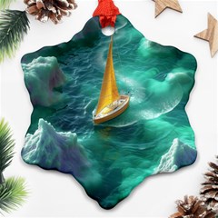 Seascape Boat Sailing Ornament (snowflake) by Cemarart