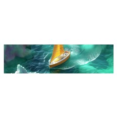 Seascape Boat Sailing Oblong Satin Scarf (16  X 60 ) by Cemarart