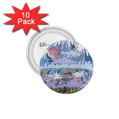 Art Psychedelic Mountain 1 75  Buttons (10 Pack) by Cemarart