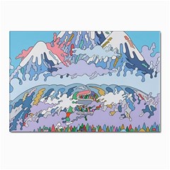 Art Psychedelic Mountain Postcard 4 x 6  (pkg Of 10) by Cemarart